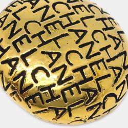 Chanel Button Earrings Clip-On Gold