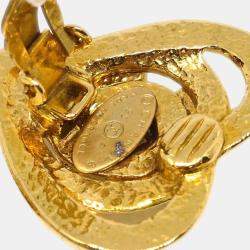 Chanel Gold Heart Earrings Clip-On