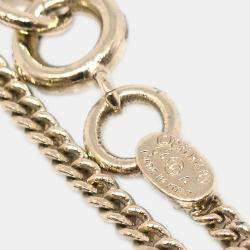 Chanel Gold Chain Bracelet Rhinestone