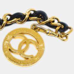 Chanel Medallion Gold Black Chain Belt 