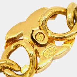 Chanel Gold Plated Chain Pendant Necklace