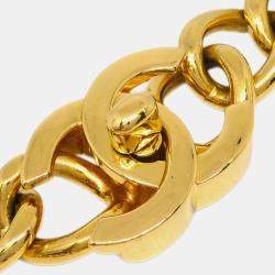 Chanel Gold Plated Chain Pendant Necklace