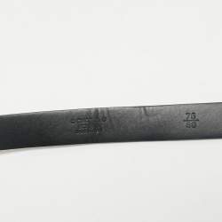 Chanel Black Leather CC Crystals Buckle Slim Belt 75CM