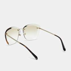 Pre Owned Chanel Light Brown Gradient 4221 Rimless Butterfly Sunglasses