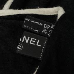 Pre Owned Chanel Black CC Embroidered Cashmere Blend Knit Scarf