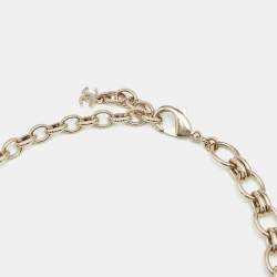 Pre Owned Chanel CC Multicolor Crystal Gold Tone Necklace