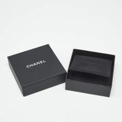 Pre Owned Chanel CC 'Forever' Crystals Gunmetal Tone Pin Brooch