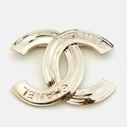 Pre Owned Chanel CC Gold Tone Brooch