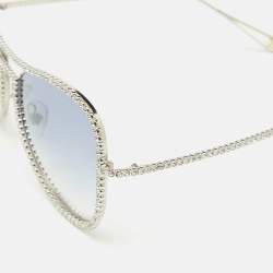 Pre Owned Chanel Blue Gadient CC Crystals 71108 Aviator Sunglasses