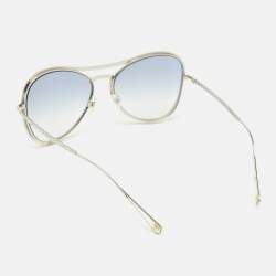 Pre Owned Chanel Blue Gadient CC Crystals 71108 Aviator Sunglasses