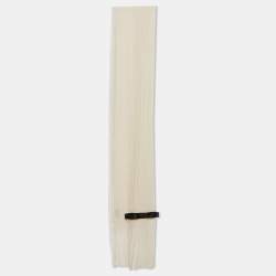 Pre Owned Chanel Off-White Silk Pleated Scarf 