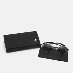 Pre Owned Chanel Black Gradient 71573 Camellia Round Sunglasses