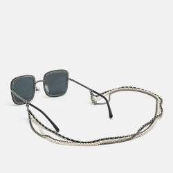 Pre Owned Chanel Black Gradient 4244 Removable Chain Square Sunglasses