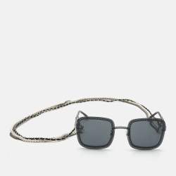 Pre Owned Chanel Black Gradient 4244 Removable Chain Square Sunglasses