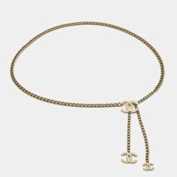 Pre Owned Chanel CC Enamel Gold Tone Chain Belt
