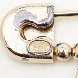 مملوكة مسبقًا Chanel Logo Multicolor Crystal Safety Pin Brooch 