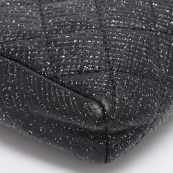 Pre Owned Chanel Black Shimmering Quilted Leather CC Phone Pouch