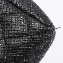 Pre Owned Chanel Black Shimmering Quilted Leather CC Phone Pouch
