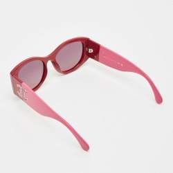 Pre Owned Chanel Red/Pink Gradient 5524 CC Frame Oval Sunglasses