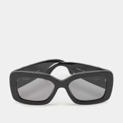 Pre Owned Chanel Black 5483 CC Quilted Polarized Rectangle Sunglasses