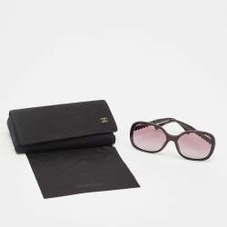 Pre Owned Chanel Burgundy Gradient 5470-Q Oversized Sunglasses