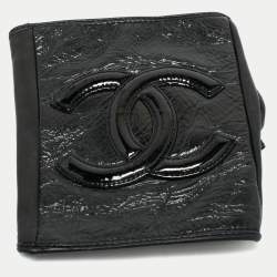 Pre Owned Chanel Black Logo Detail Leather Fingerless Gloves Size 7.5