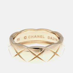 Pre Owned Chanel Coco Crush Ring Medium Size Pink Gold 18K Ring