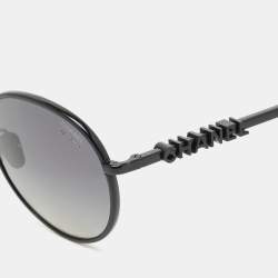 Pre Owned Chanel Black Gradient 4282 Logo Polarized Round Sunglasses