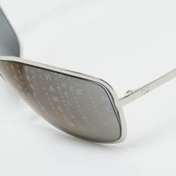 Pre Owned Chanel Black/Silver Tone 71212 Hologram Runaway Shield Sunglasses