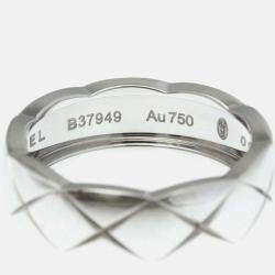 Pre Owned خاتم شانيل كوكو كرش مقاس متوسط ذهب أبيض 18 قيراط بدون أحجار فضي