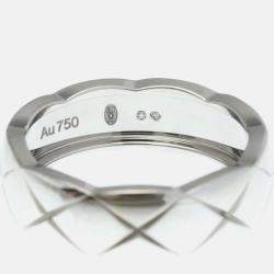 Pre Owned خاتم شانيل كوكو كرش مقاس متوسط ذهب أبيض 18 قيراط بدون أحجار فضي