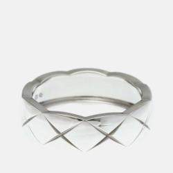 Pre Owned خاتم شانيل كوكو كرش مقاس متوسط ذهب أبيض 18 قيراط بدون أحجار فضي