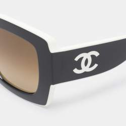 Pre Owned Chanel Brown/Black Acetate 1656/M2 Polarized Butterfly Sunglasses