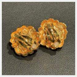 مملوكة مسبقًا أقراط كليب بدون ثقب شانيل عتيقة لؤلؤة وهمية وحبل