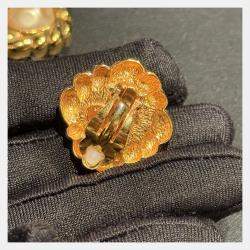 مملوكة مسبقًا أقراط كليب بدون ثقب شانيل عتيقة لؤلؤة وهمية وحبل