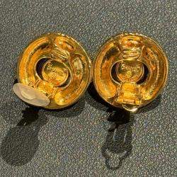 Pre Owned Chanel Vintage Blue and Gold Clip On Earrings