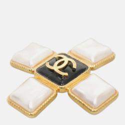 Pre Owned Chanel CC Cross Square Brooch