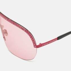 Pre Owned Gucci Pink/Black 71537 Coco Beach Shield Sunglasses
