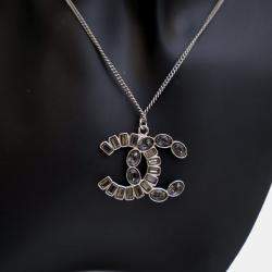 Pre Owned Chanel Crystal CC Pendant Necklace