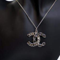 Pre Owned Chanel Crystal CC Pendant Necklace