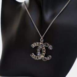 Pre Owned Chanel Crystal CC Pendant Necklace