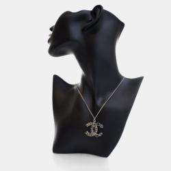 Pre Owned Chanel Crystal CC Pendant Necklace
