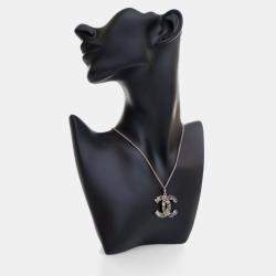 Pre Owned Chanel Crystal CC Pendant Necklace