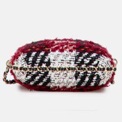 Pre Owned Chanel Red Tweed Chain Around Phone Holder