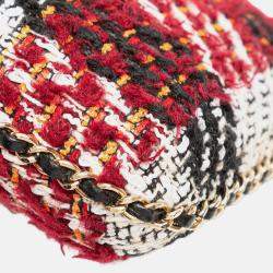 Pre Owned Chanel Red Tweed Chain Around Phone Holder