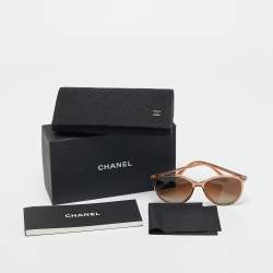 Pre Owned Chanel Bronze 5448 CC Polarized Cat Eye Sunglasses