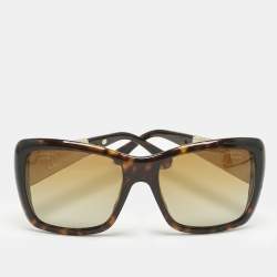 Pre Owned Chanel Tortoise Brown Gradient 5301 B Crystals Bijou Polarized Square Sunglasses