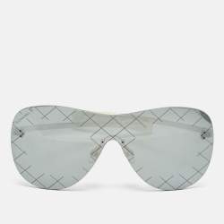 Pre Owned Chanel Dark Grey Mirrored 71158 Runaway Shield Sunglasses