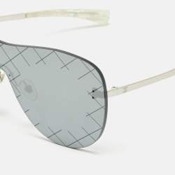 Pre Owned Chanel Dark Grey Mirrored 71158 Runaway Shield Sunglasses