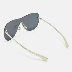 Pre Owned Chanel Dark Grey Mirrored 71158 Runaway Shield Sunglasses